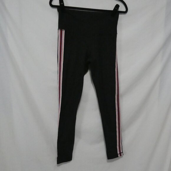 TNA | medium | Black Leggings With White, Navy and Red Stripe Side Panels - Picture 1 of 16
